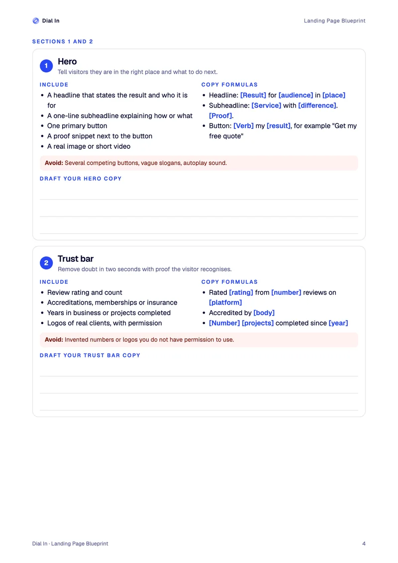 Landing Page Blueprint, page preview 3