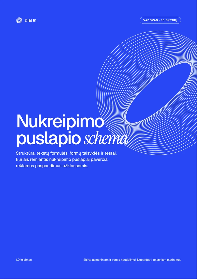 Nukreipimo puslapio planas, puslapio peržiūra 1