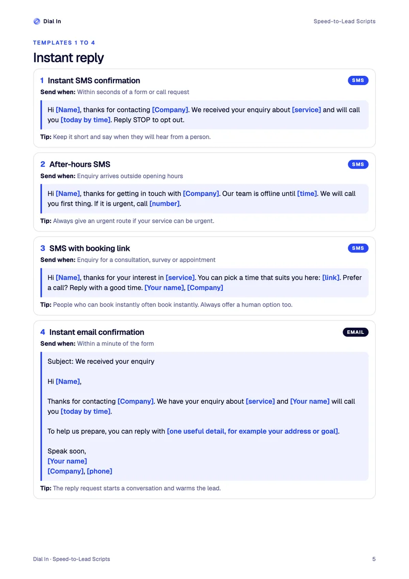 Speed-to-Lead Scripts, page preview 2